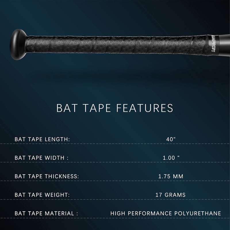 CHAMPKEY PRO 40"" Bat Grip Tapes 2 Pack | All-Weather Performance Bat Tapes | Precut and Full Adhesive Back Baseball Grip Tapes - Image 5